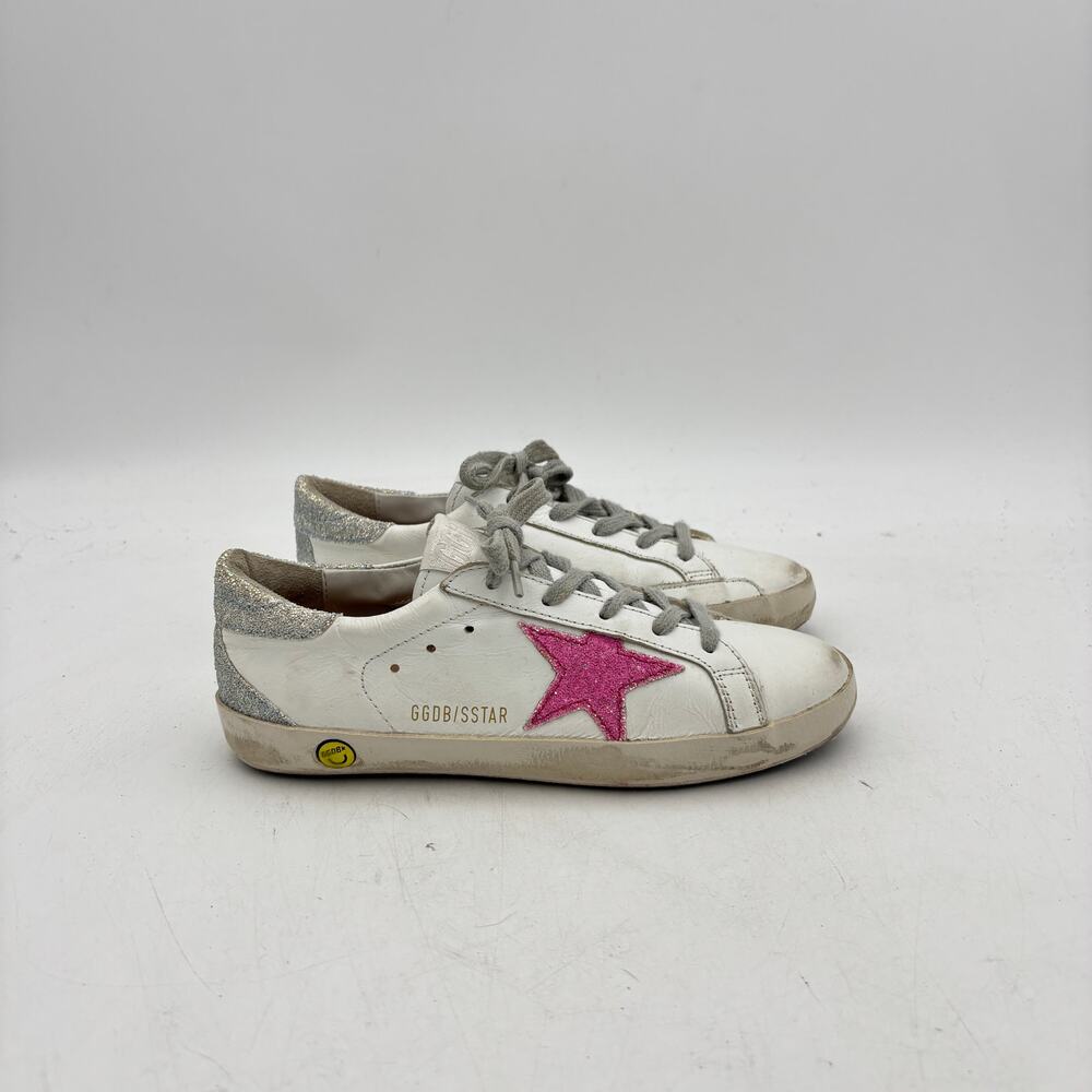 Golden Goose Superstar Shoes Girls 33/1.5Y Glitter Star Leather Fashion Sneaker - Picture 3 of 16
